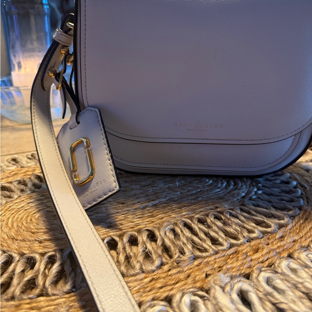 Marc Jacobs Cream Crossbody Bag with Gold Accents